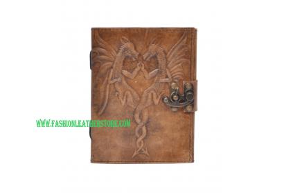 New Vintage Handmade Double Dragon Embossed Vintages Blank Paper Notebook Leather Journal Diary & Sketchbook